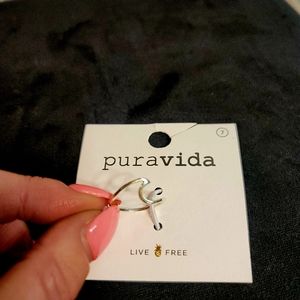 Pura Vida sterling silver wave ring